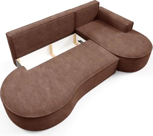 Narożnik MOLLY Prawostronny z funkcją spania, wolnostojący tkanina ABRIAMO 12 Miedziany