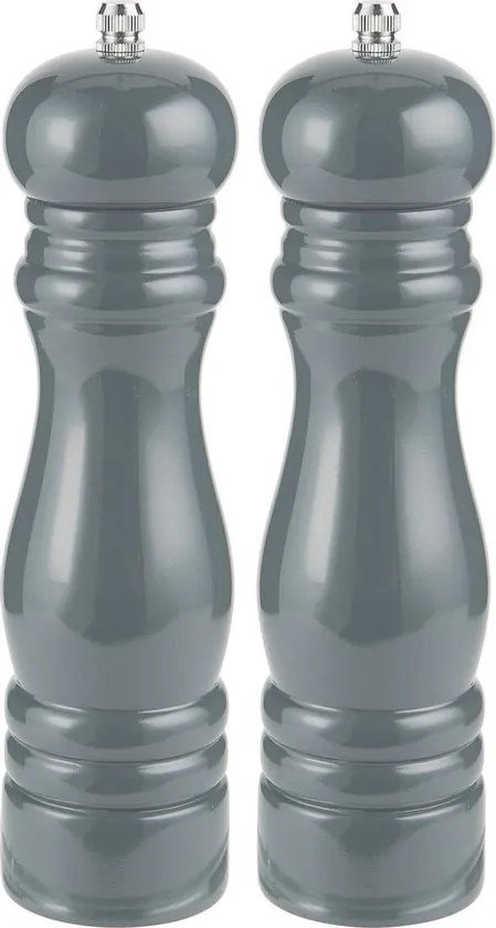 Zestaw 2 drewnianych szarych młynków do soli i pieprzu GREY