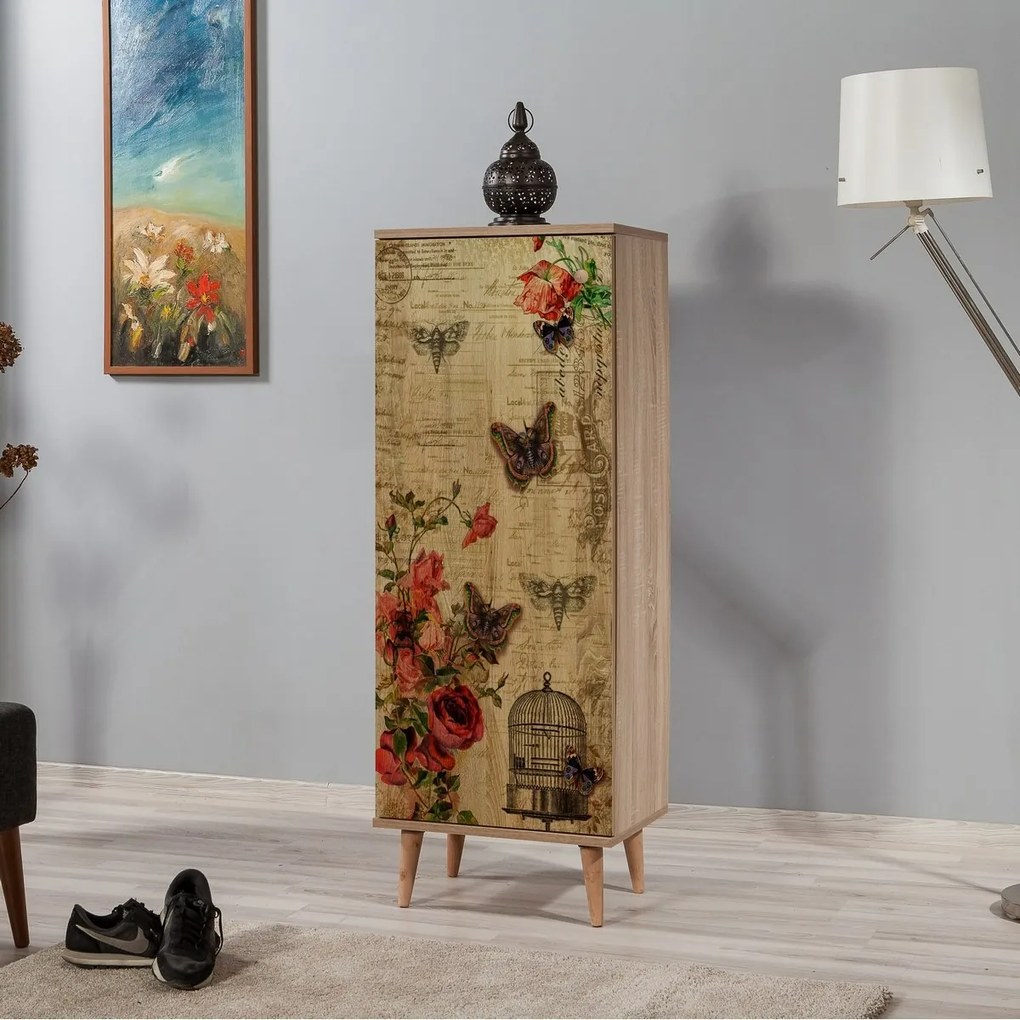 Szafka na buty Mega Sonoma Oak Roses