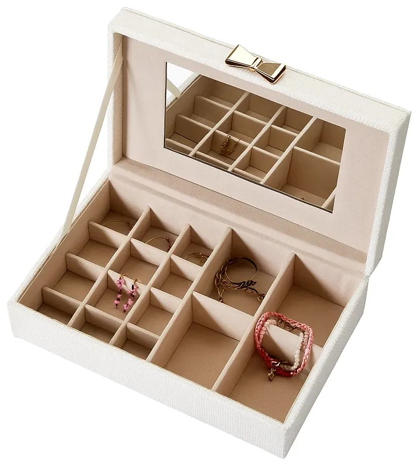 Szkatułka na biżuterię z kokardą, 25 x 7,5 x 15,5 cm