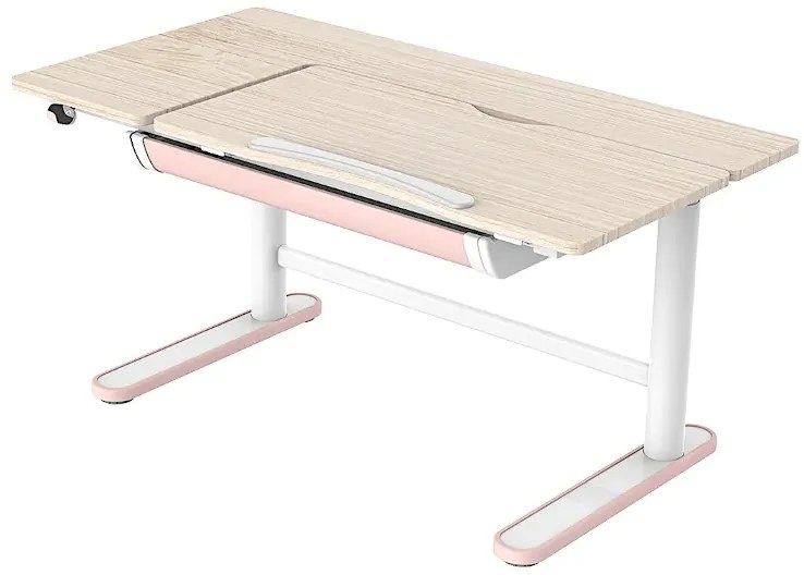Różowe biurko dla dzieci elektryczne z nadstawką B4-Z37