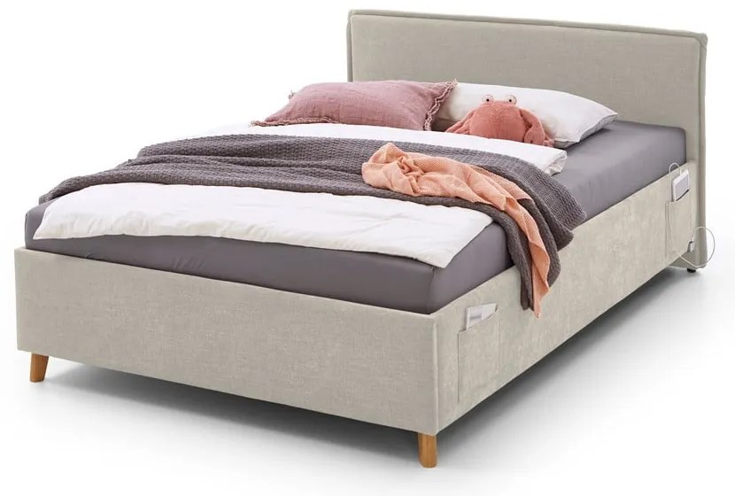 Beżowe łóżko dziecięce 90x200 cm Fun – Meise Möbel