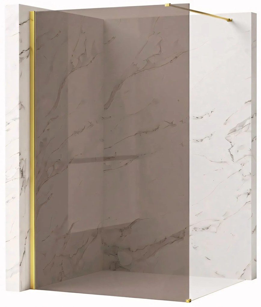 Kabina prysznicowa Walk-In Rea Flexi Brown / Gold 90
