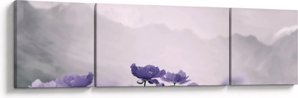 Obraz - Fioletowe kwiaty w górach (170x50 cm)