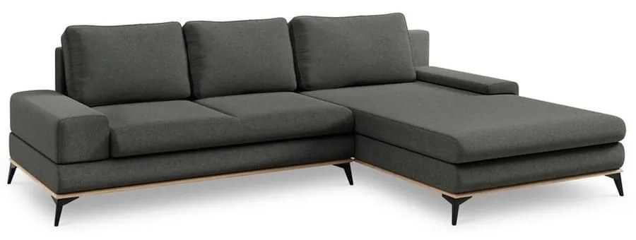Ciemnoszary rozkładany narożnik Windsor &amp; Co Sofas Planet, prawostronny