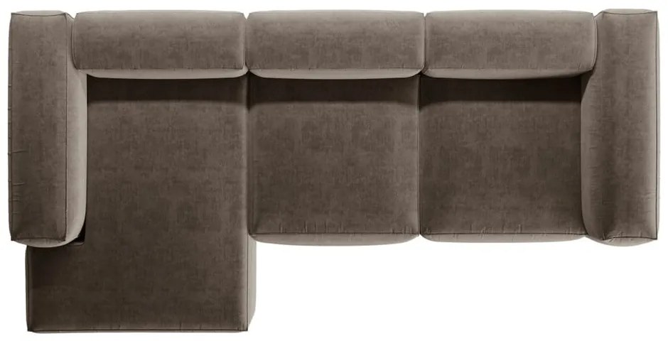 Brązowy narożnik (lewostronny/z szezlongiem) Bergamo – Cosmopolitan Design