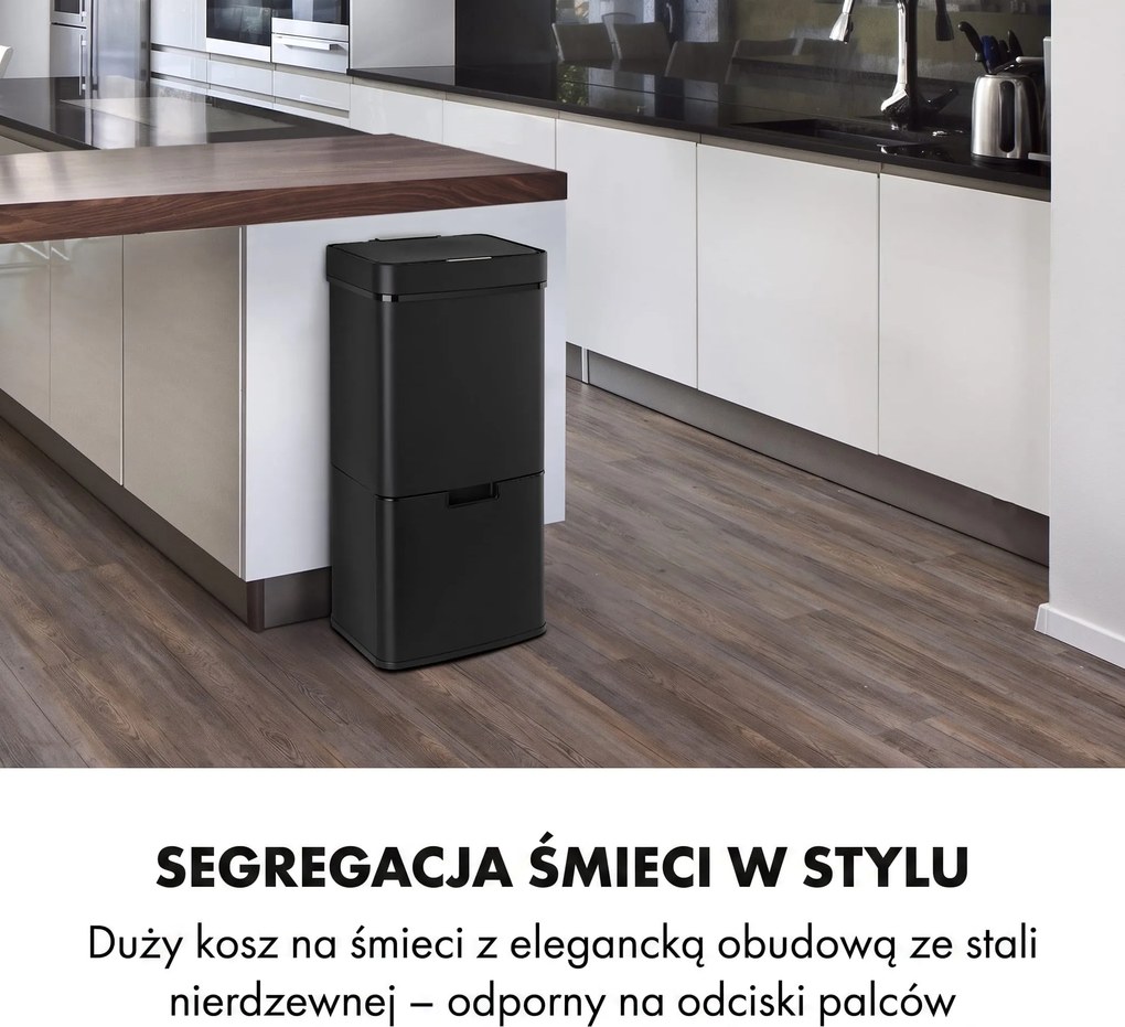 Klarstein Royal Trash Matte Black kosz na śmieci