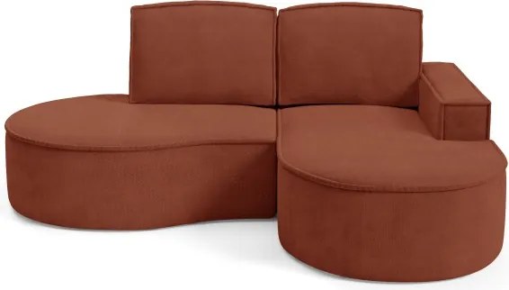 Narożnik MOLLY Prawostronny bez funkcji spania, wolnostojący tkanina CURIO 55 Miedziany