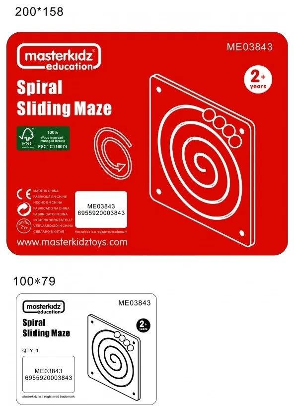 Masterkidz tablica przesuwna spiralny labirynt montessori