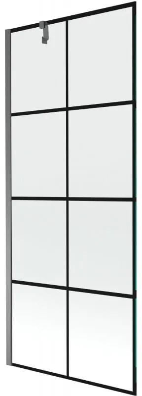 Mexen Next parawan nawannowy 1-skrzydłowy 80 x 150 cm, czarna kratka, gun metal - 895-080-000-00-77-95
