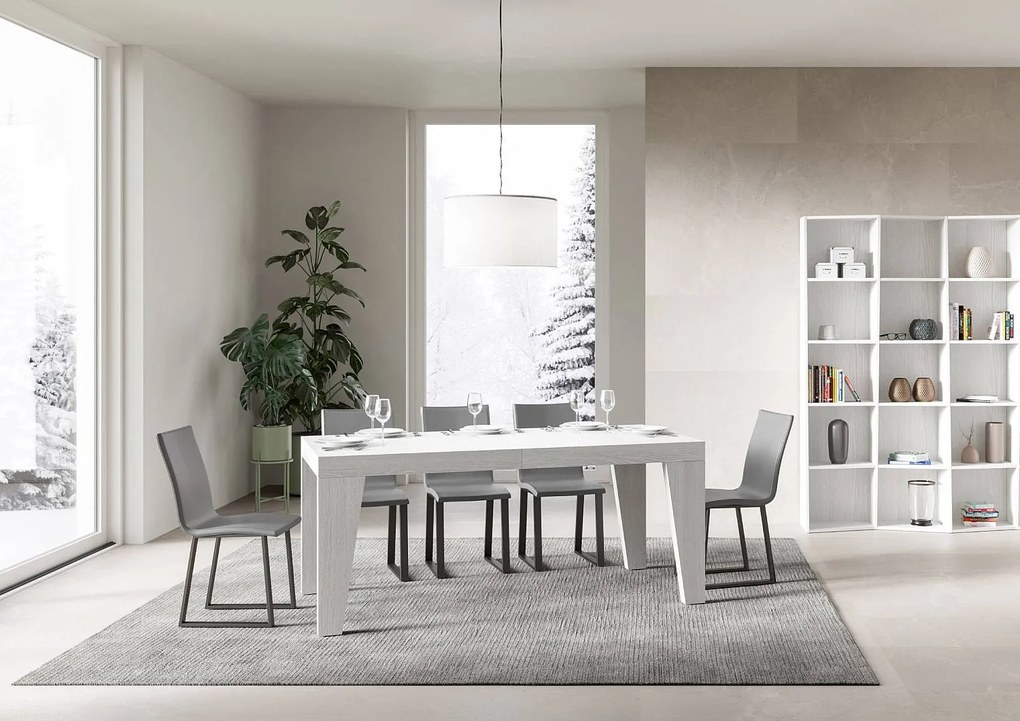 Stół rozkładany 160/264x90 cm Naxy Premium frassino biała