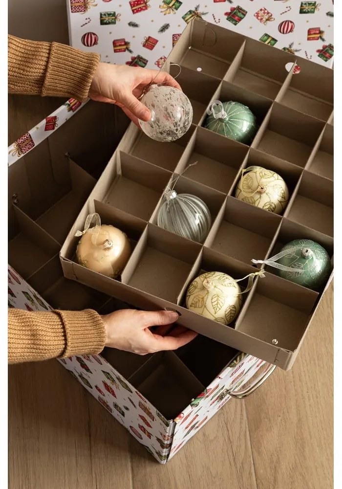 Kartonowy pojemnik dekoracyjny z pokrywką 37x50x15 cm Engla Christmas Storage – Bigso