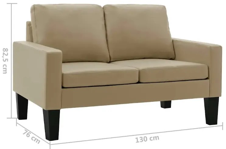 Dwuosobowa sofa w kolorze cappuccino - Clorins 2X