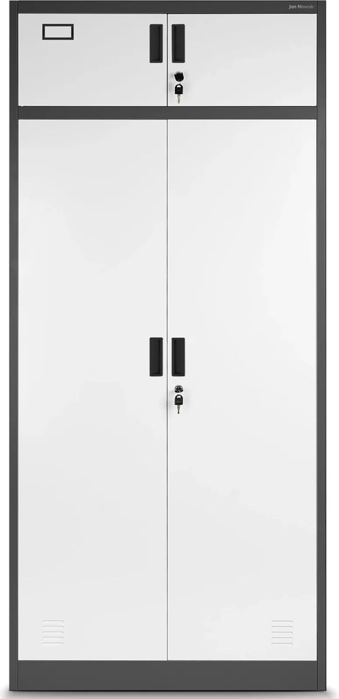Wielokomorowa szafa socjalna Borys 90x50x185 cm antracyt/biały