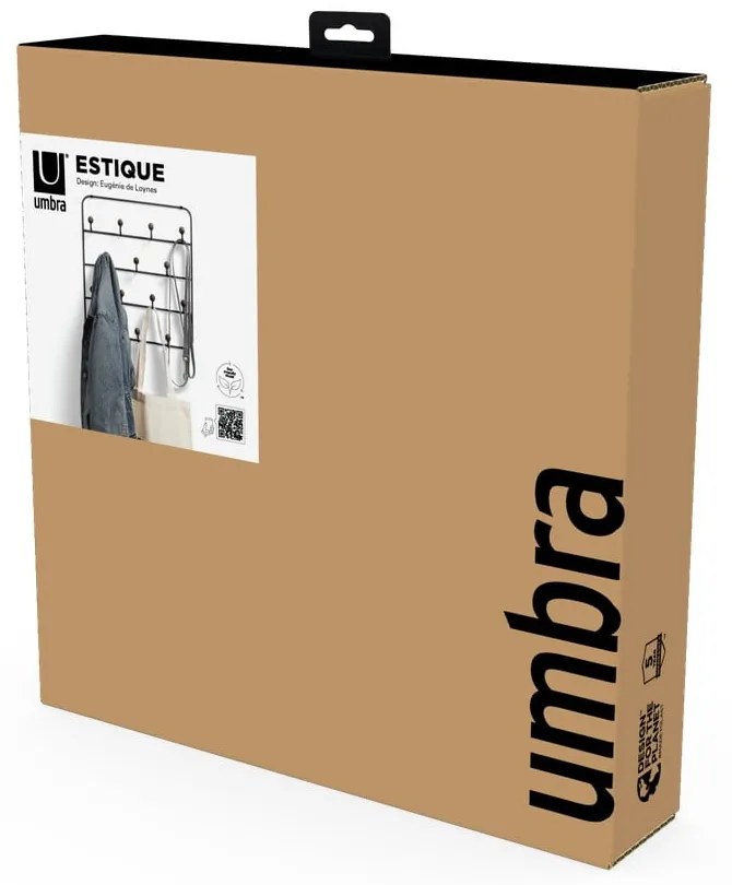 Czarny metalowy wieszak na drzwi 36 cm Estique – Umbra