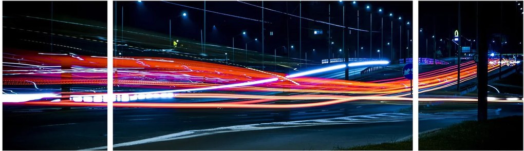 Obraz miasto nocą (170x50 cm)