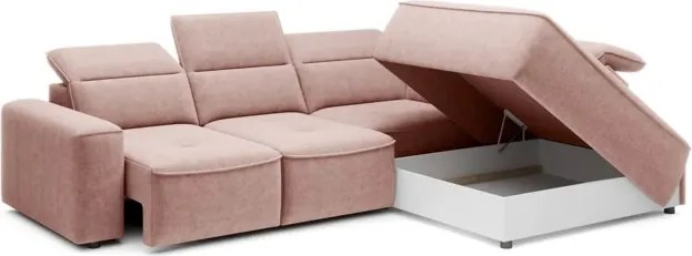 Narożnik COLOMBO L Prawostronny z elektryczną funkcją spania pojemnikiem ELEMENT 18 Różowy WERSAL