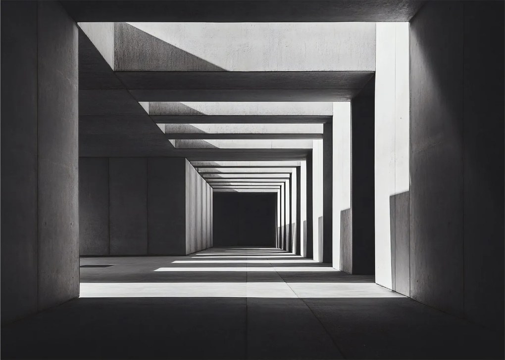 Obraz na szkle - Kwadratowy tunel (70x50 cm)