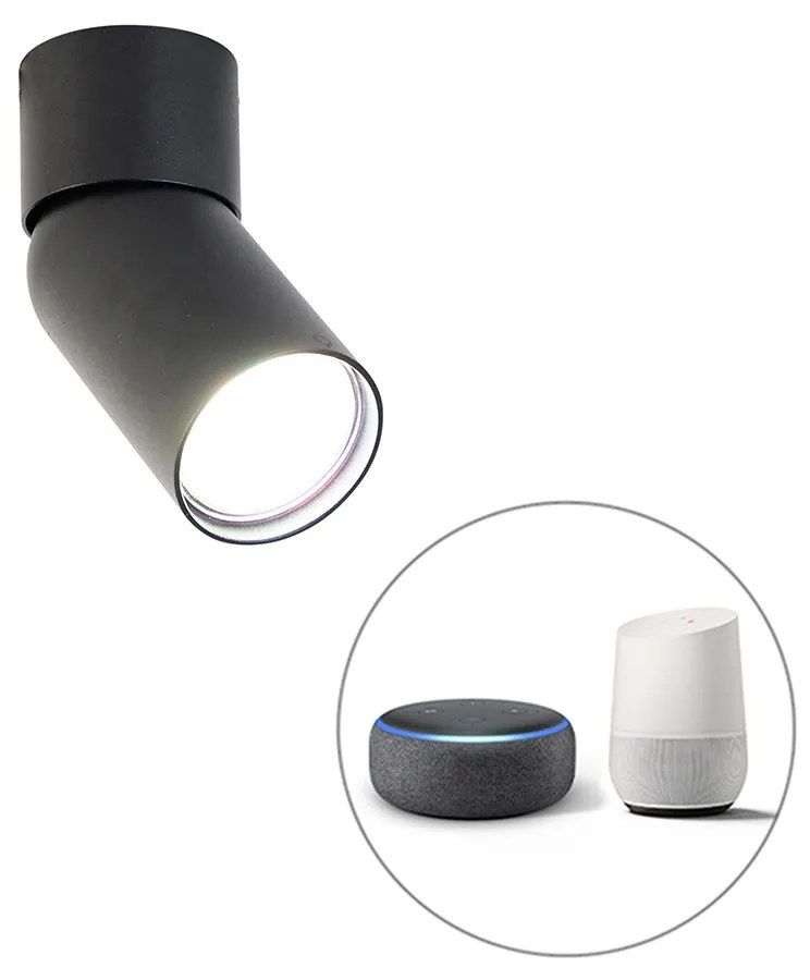 Inteligentny Nowoczesny reflektor czarny z WiFi GU10 - Falo Nowoczesny Oswietlenie wewnetrzne
