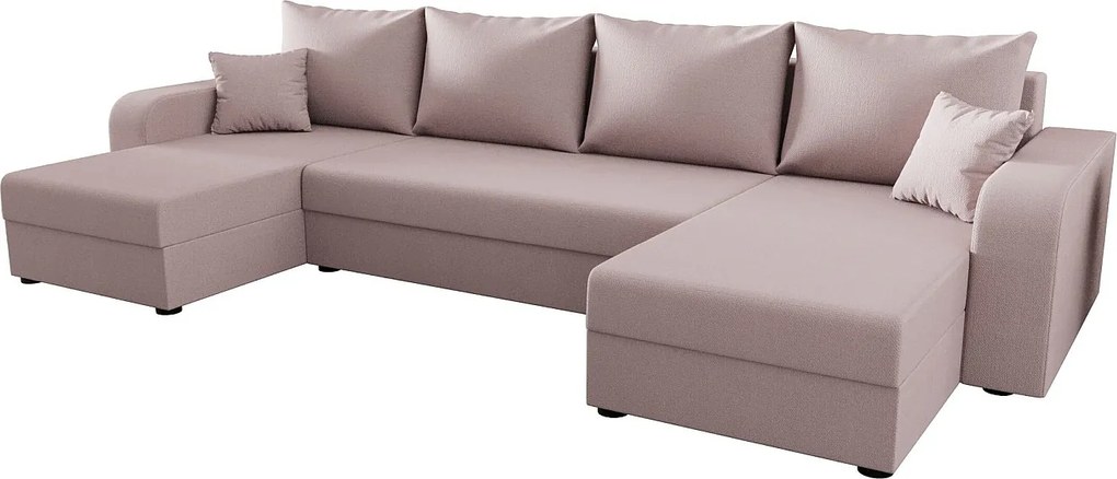 BEDANTE narożnik w kształcie U HEWLET U BIS Cosmic 14 różowy z funkcją spania sofa w kształcie litery U z pojemnikiem na pościel