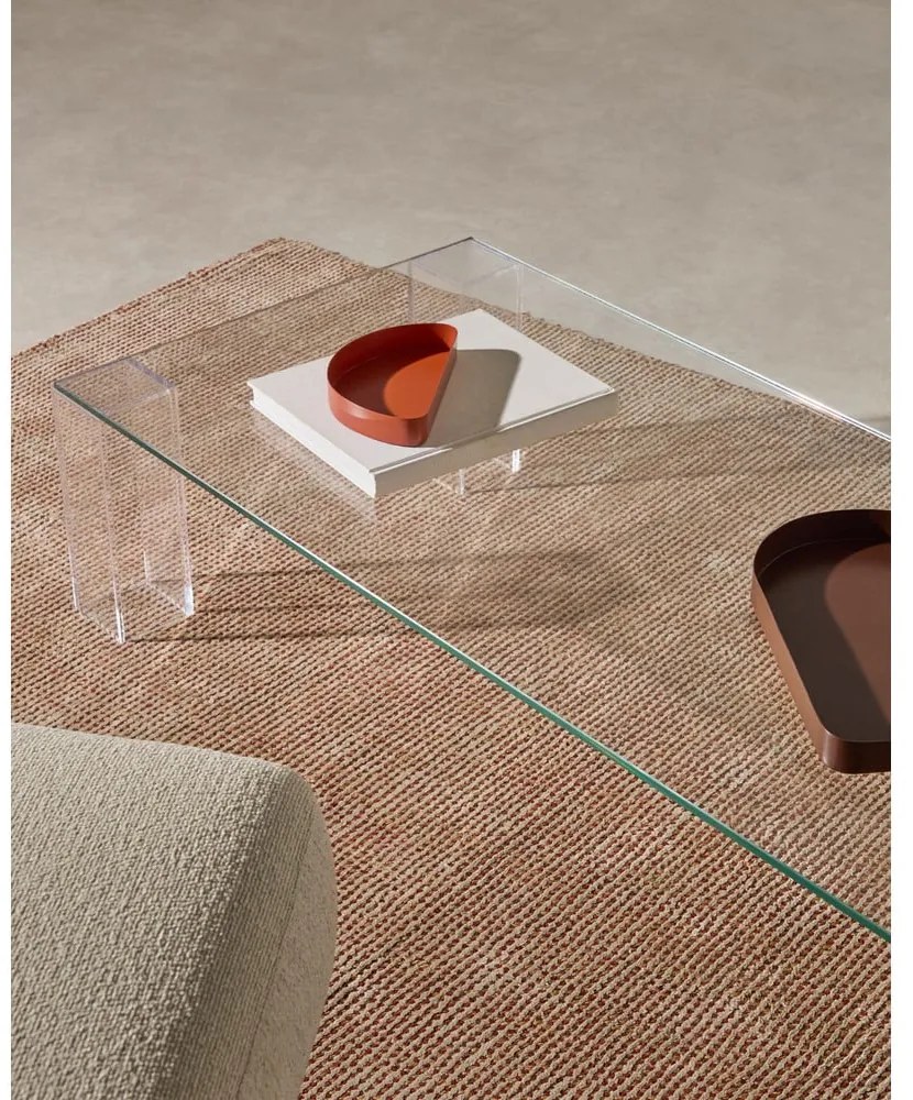 Brązowy szklany stolik 60x140 cm Adularia – Kave Home
