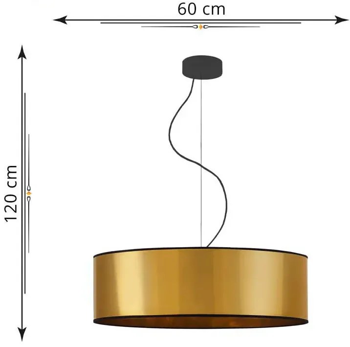Złoty okrągły żyrandol w stylu glamour 60 cm - EX856-Hewa