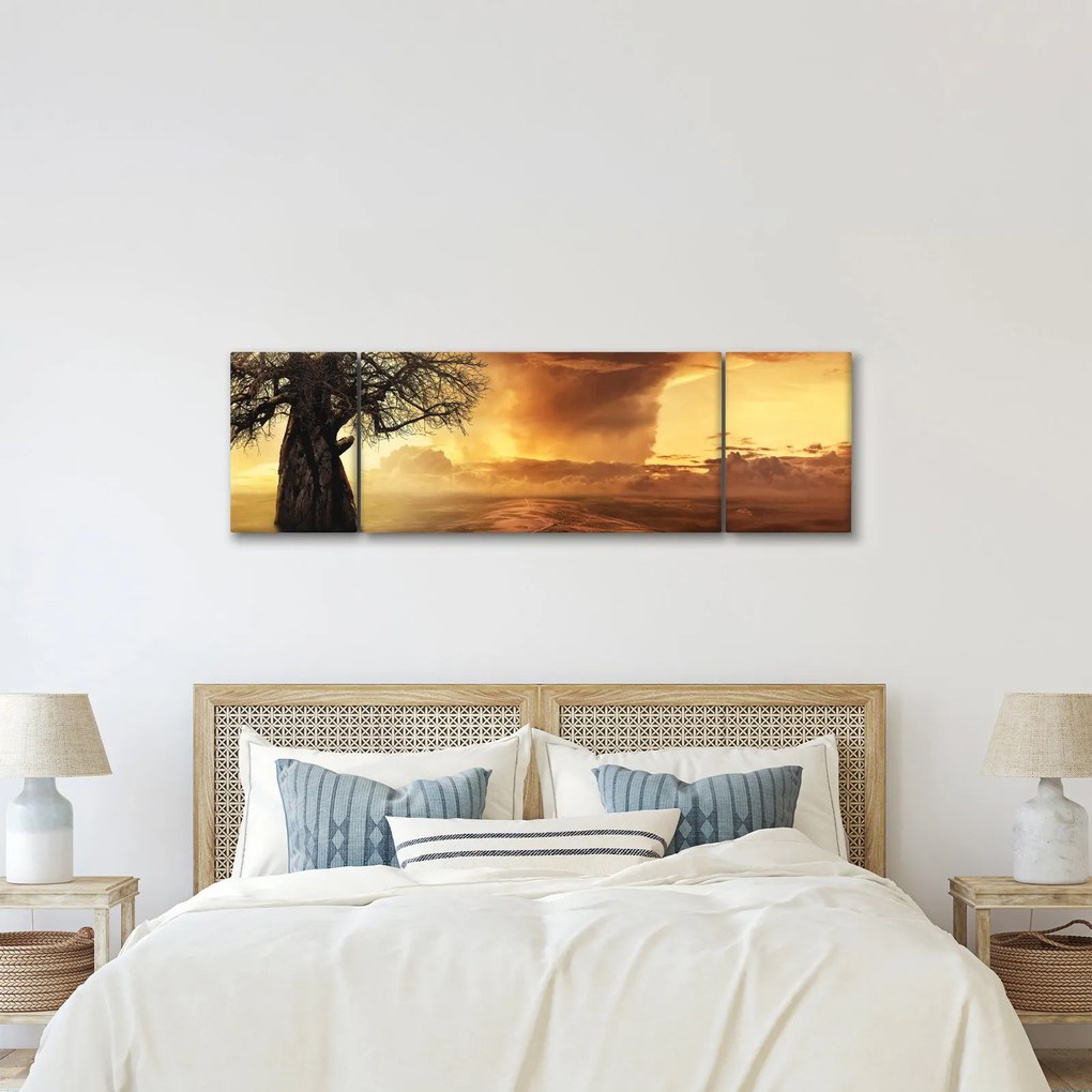 Obraz pomarańczowych chmur (170x50 cm)