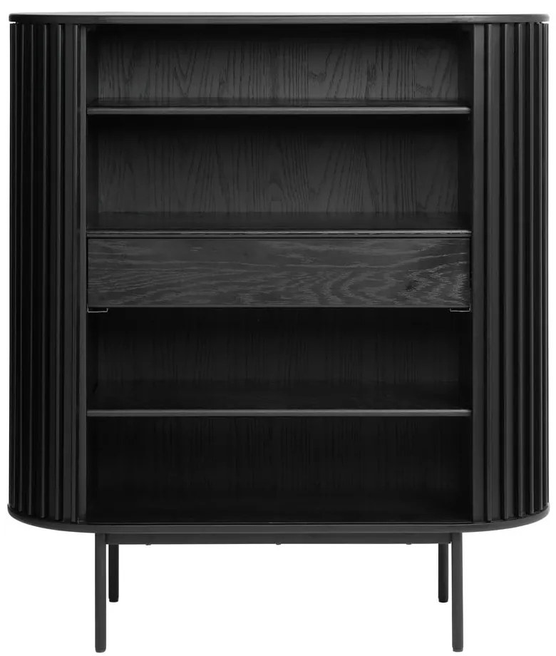 Czarna szafka w dekorze dębu 125x110 cm Siena – Unique Furniture