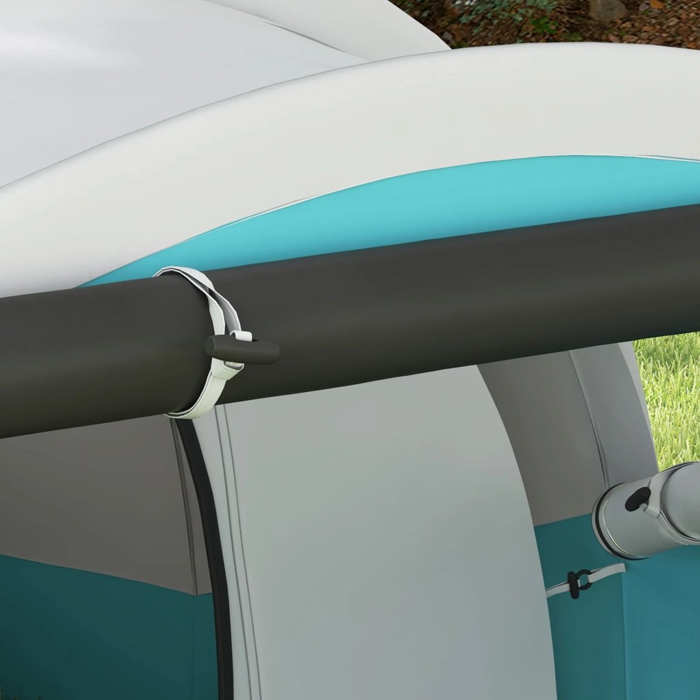 Outsunny Namiot kempingowy dla 4-5 osób, oddzielne strefy dzienna i nocna, 460D x 260S x 190W cm, Niebieski