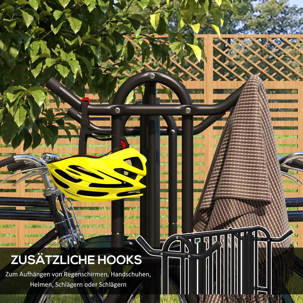 DURHAND Stojak na Rowery Czarny 90x80x80cm | Aosom PL