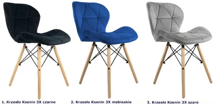 Niebieskie nowoczesne krzesło tapicerowane - Telix 3X
