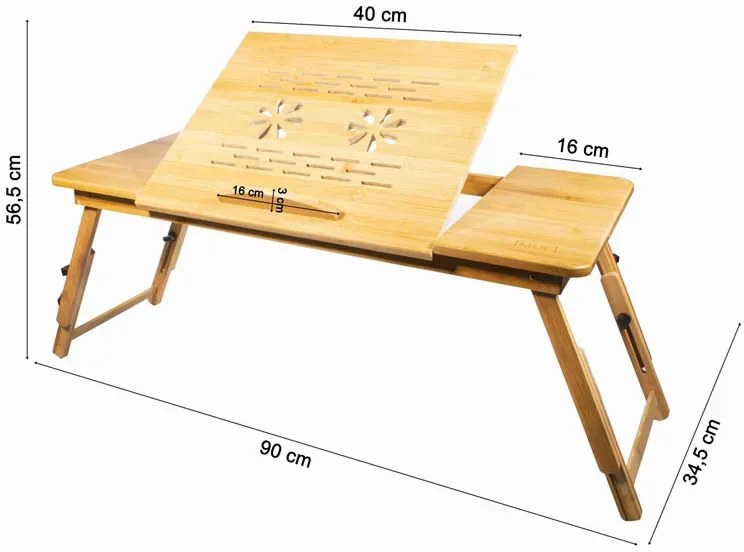 Bambusowy składany stolik pod laptopa B7-P52