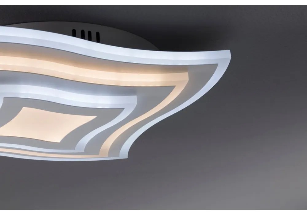 Biała metalowa lampa sufitowa LED ze zdalnym sterowaniem i ściemniaczem 43x43 cm Gorden – Fischer & Honsel
