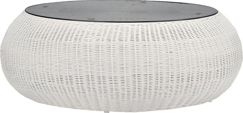 Stolik ogrodowy  z technorattanu - kolor Kość słoniowa- WHITEHEAVEN