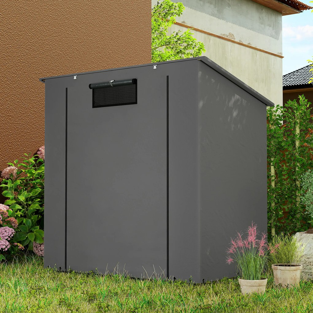 Outsunny Namiot garażowy 190x120 cm wodoodporny z zwijaną drzwią na zamek błyskawiczny i oknem wentylacyjnym, ciemnoszary | Aosom PL