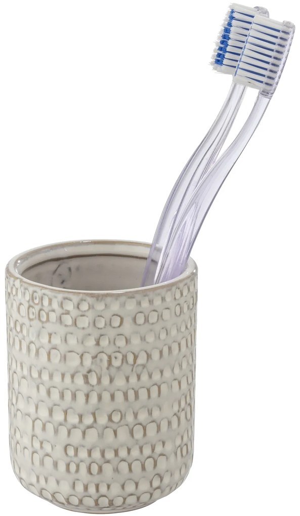 Kubek ceramiczny na szczoteczki do zębów, Pergole Cream, WENKO