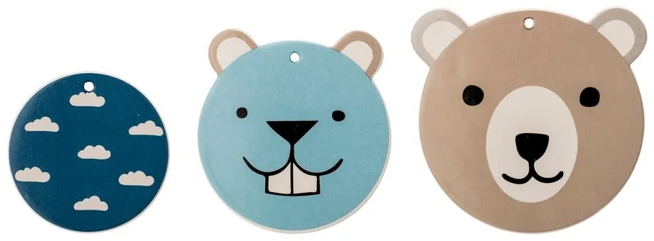 Zestaw 3 dekoracji ściennych Bloomingville Mini Teddy Bear