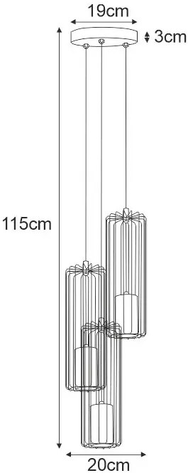 Czarno-złota industrialna lampa wisząca tuba - S776 C9-G76