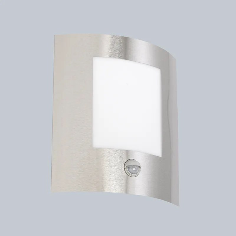 Nowoczesna zewnętrzna lampa ścienna stalowa z czujnikiem ruchu IP44 - Emmerald 1