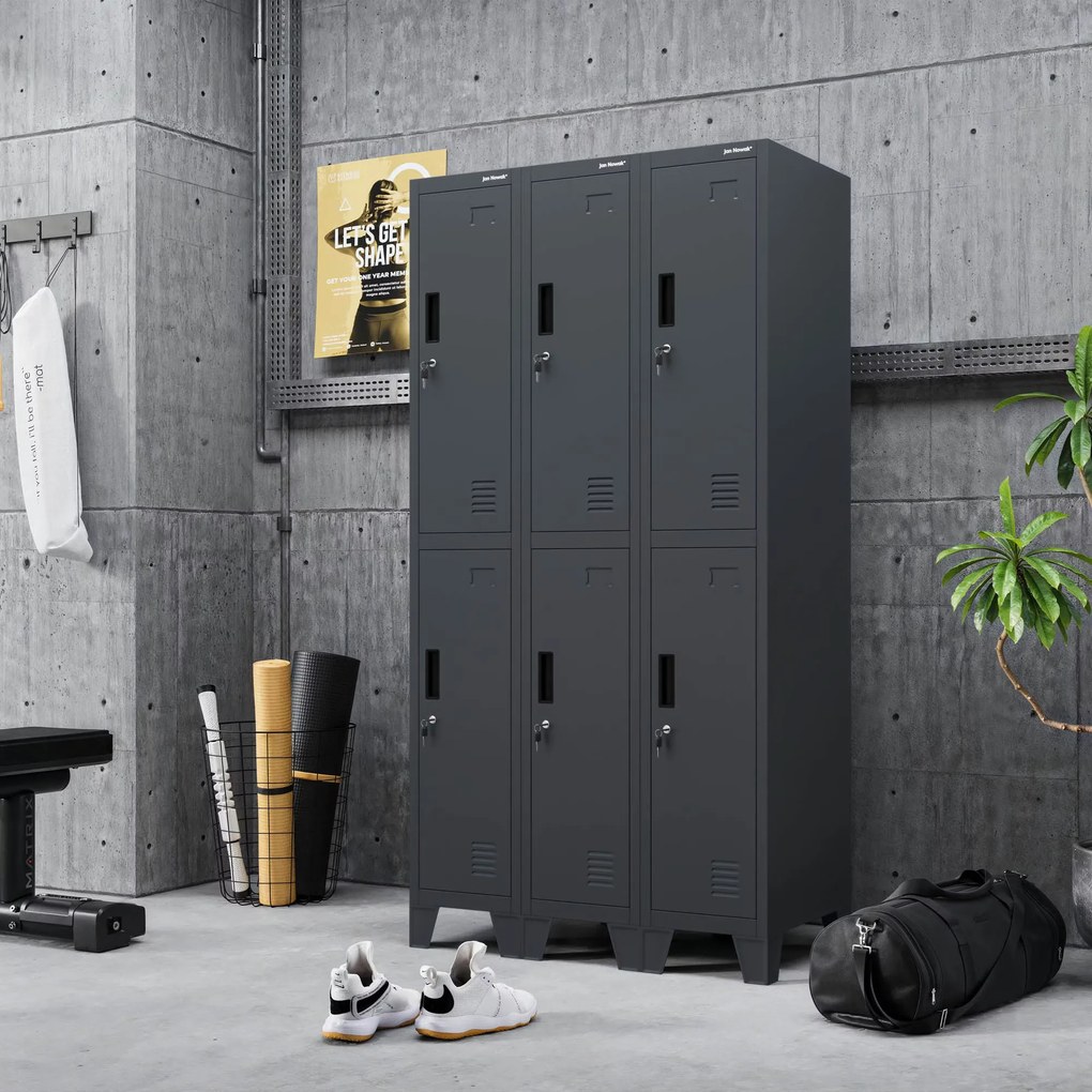 Szafka BHP ubraniowa pracownicza antracytowa BARTEK 1 Plus 292 x 1720 x 450 mm