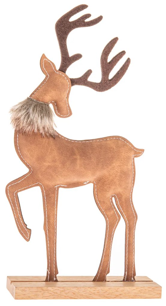 Ozdoba świąteczna Jeleń ze sztucznej skóry 29 cm,wersja II
