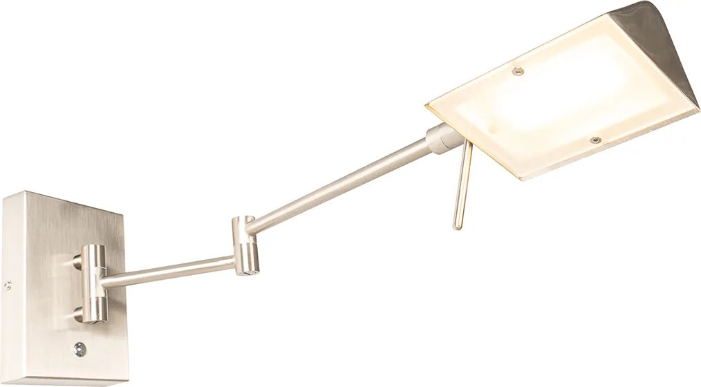 Designerska lampa ścienna ze stali z wbudowanym ściemniaczem LED - Notia