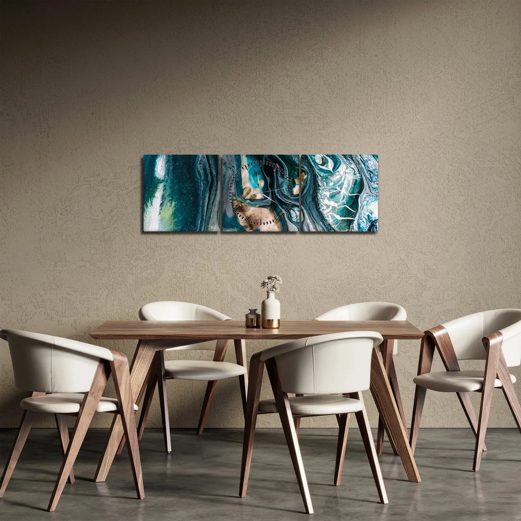 Obraz abstrakcji (z zegarem) (90x30 cm)