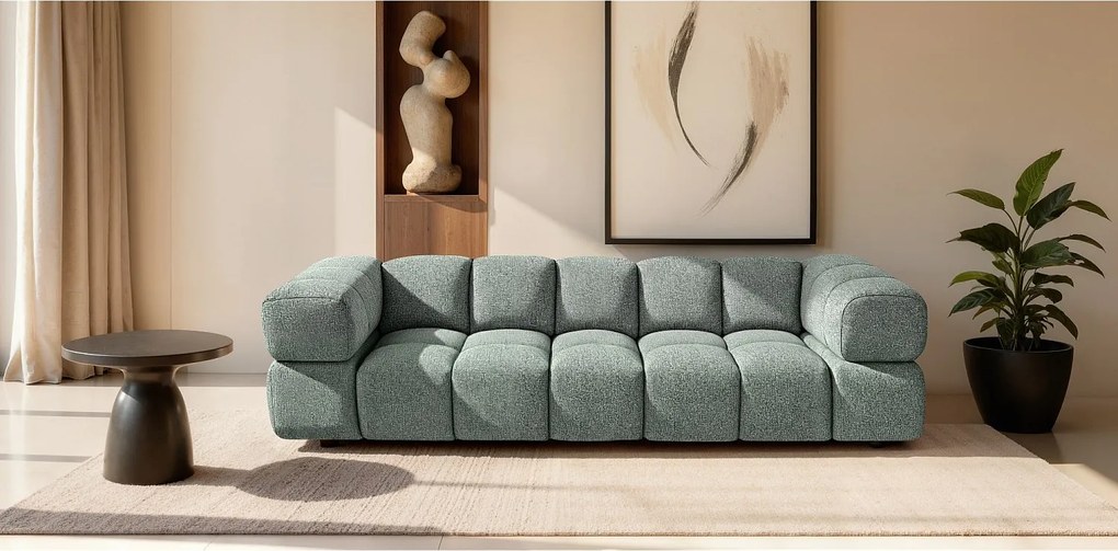 Nowoczesna sofa z weluru 4-osobowa ALVERO 280 cm Zielona - Design premium z pianką HR