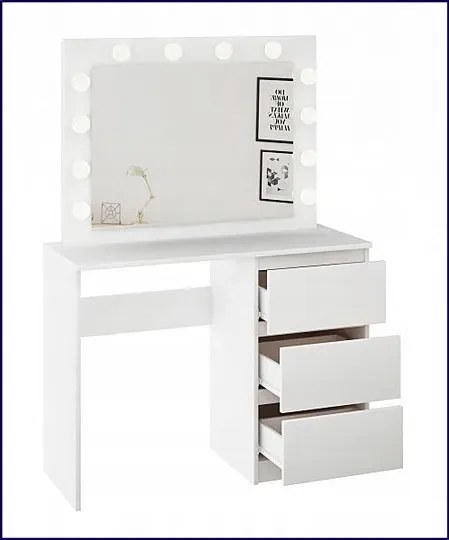 Biała toaletka z lustrem i oświetleniem led M5-P59