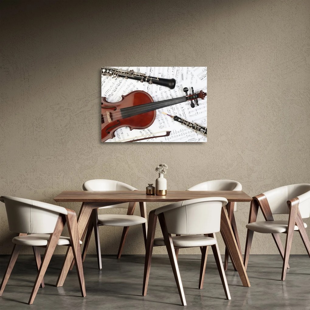 Obraz na szkle - Instrumenty muzyczne (70x50 cm)