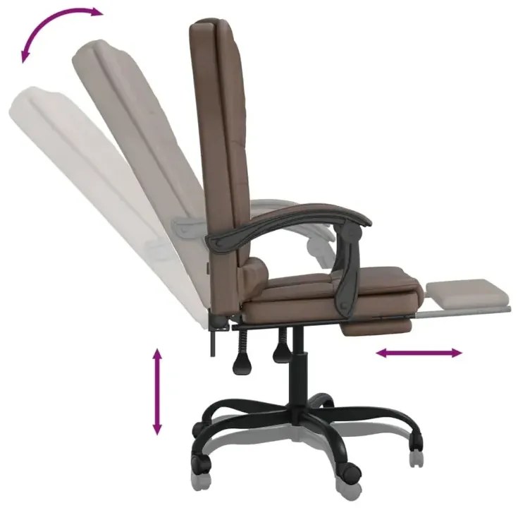 Masujące brązowe krzesło do biurka z podnóżkiem L4-M46