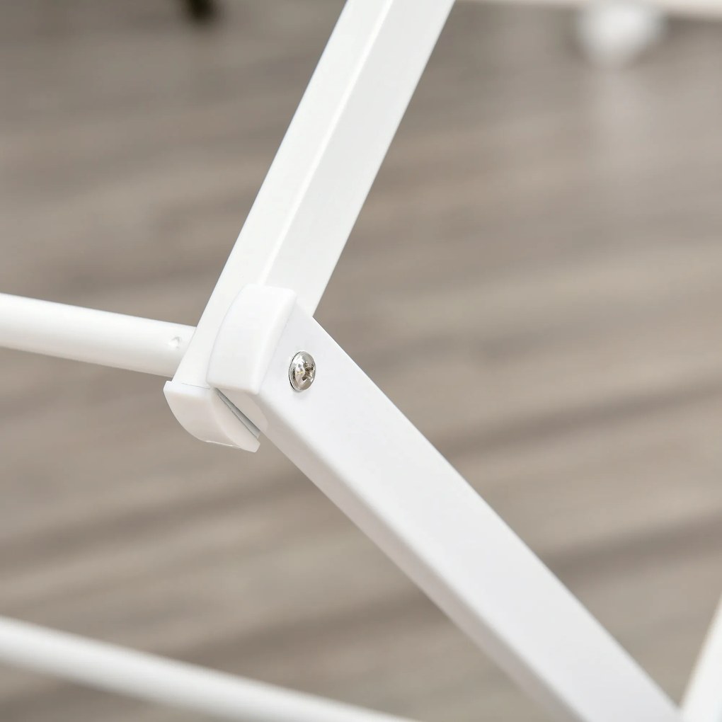 HOMCOM Suszarka do prania składana 8-poziomowa suszarka na pranie metal tworzywo sztuczne biały