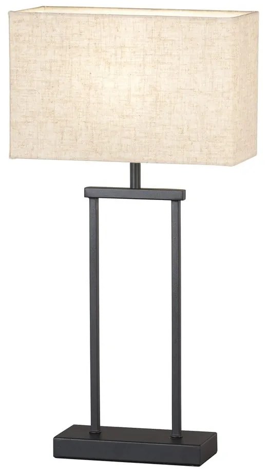 Czarno-beżowa lampa stołowa z tekstylnym kloszem (wysokość 52 cm) Ann – Fischer & Honsel