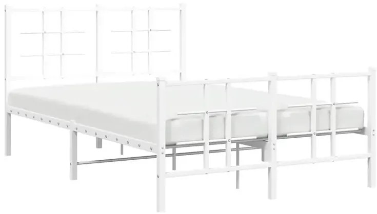 Białe metalowe łóżko małżeńskie 140x200 cm - Alester